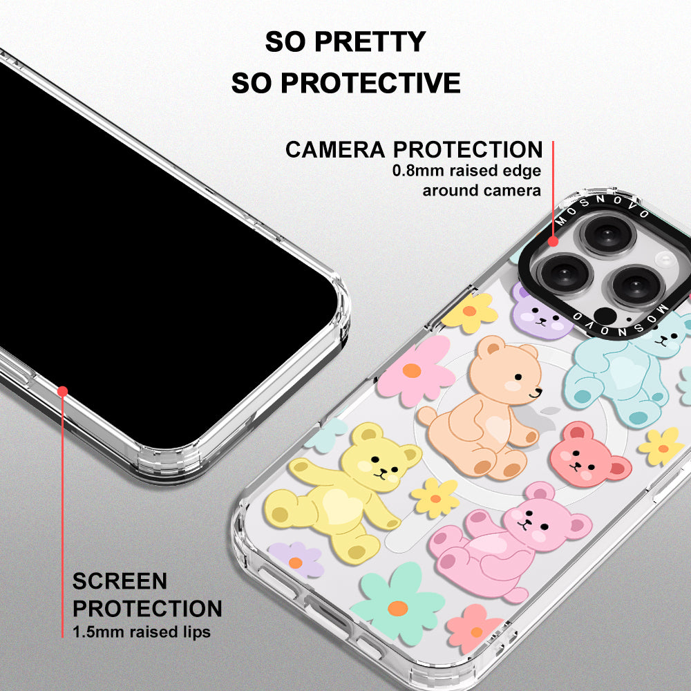 Cute Teddy Bear Phone Case - iPhone 16 Pro Max Case - MOSNOVO