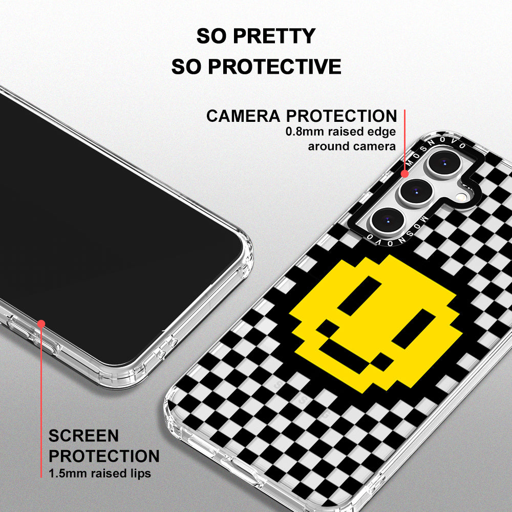 Smile Checkered Phone Case - Samsung Galaxy S24 FE Case - MOSNOVO