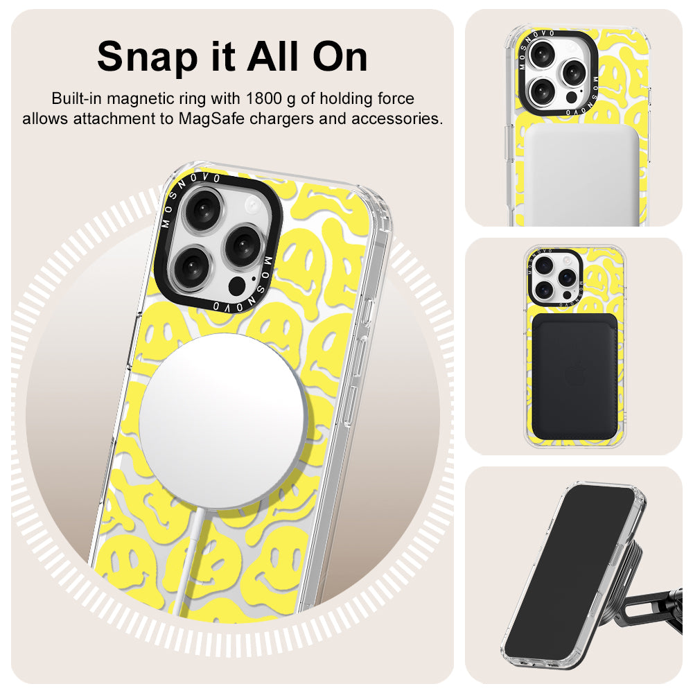 Melted Yellow Smiles Face Phone Case - iPhone 16 Pro Max Case - MOSNOVO