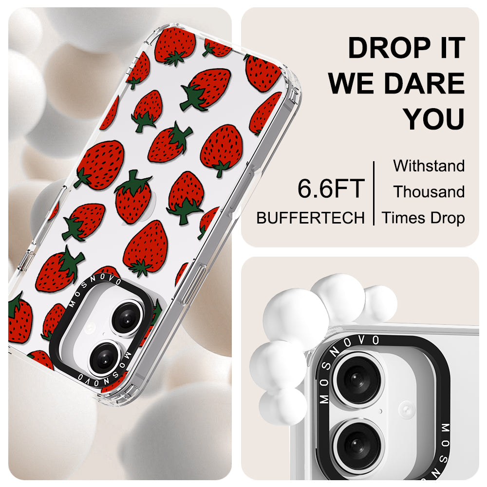 Red Strawberry Phone Case - iPhone 16 Plus Case - MOSNOVO