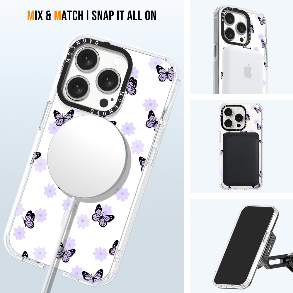 Lilac Butterfly Phone Case - iPhone 15 Pro Case