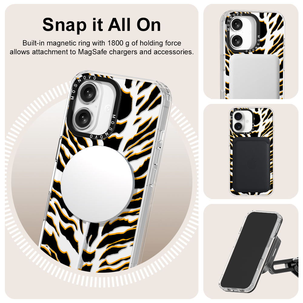 Tiger Print Phone Case - iPhone 16 Plus Case - MOSNOVO