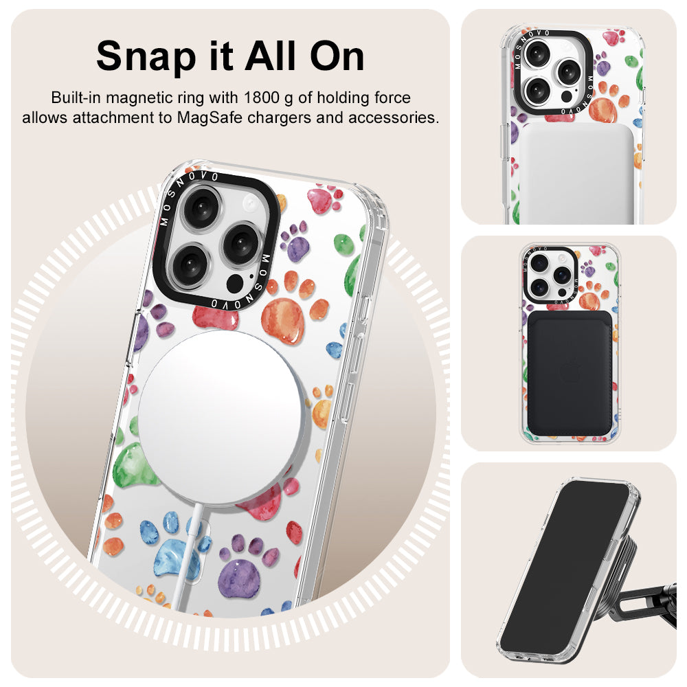 Colorful Paw Phone Case - iPhone 16 Pro Max Case - MOSNOVO