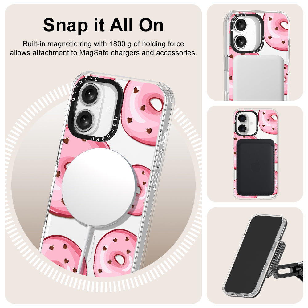 Pink Donuts Phone Case - iPhone 16 Case - MOSNOVO