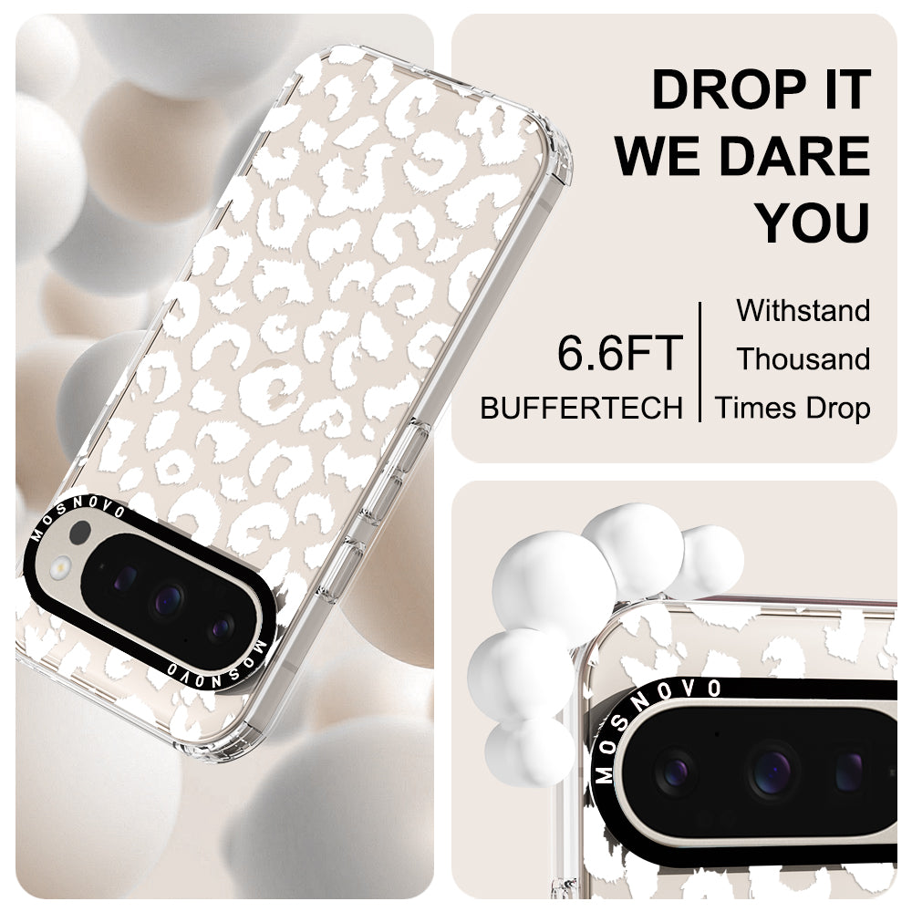 White Leopard Print Phone Case - Google Pixel 9 Pro Case