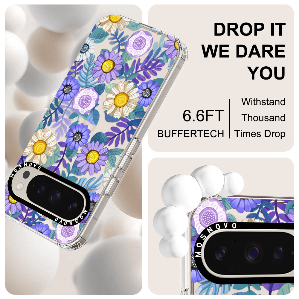 Purple Floral Phone Case - Google Pixel 9 Pro Case