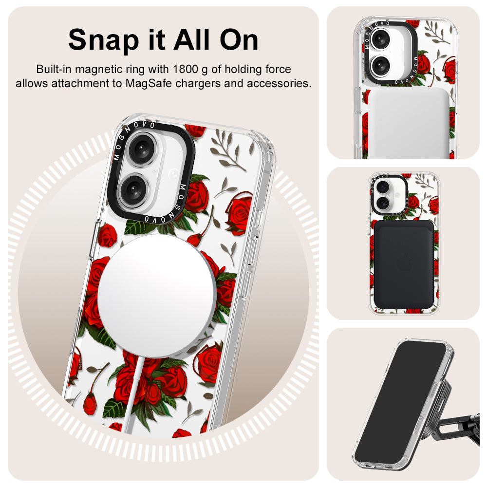 Simply Red Roses Phone Case - iPhone 16 Plus Case - MOSNOVO