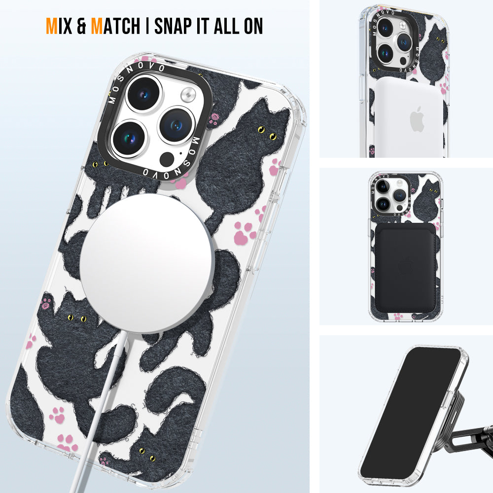 Black Furry Cat Phone Case - iPhone 14 Pro Max Case