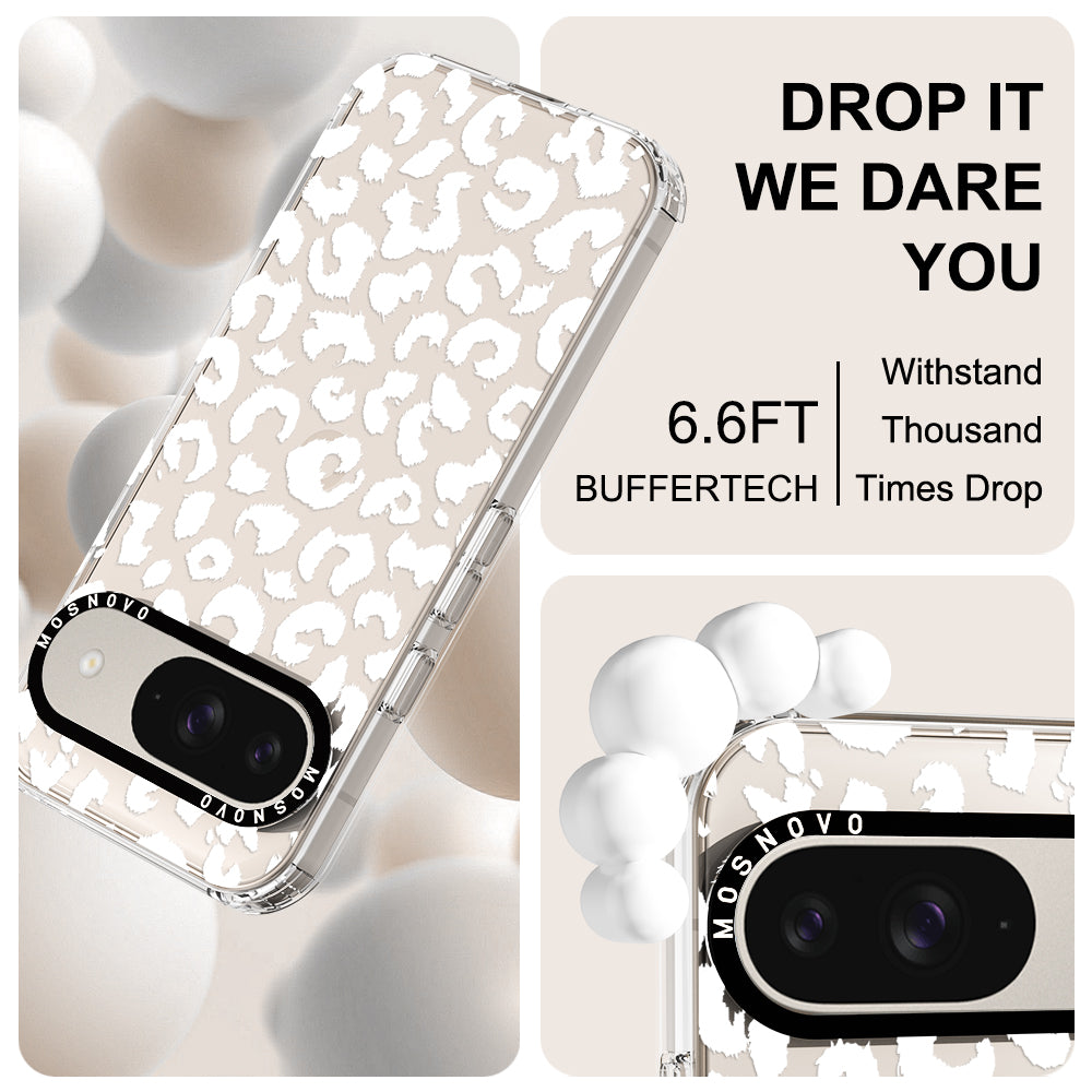 White Leopard Print Phone Case - Google Pixel 9 Case