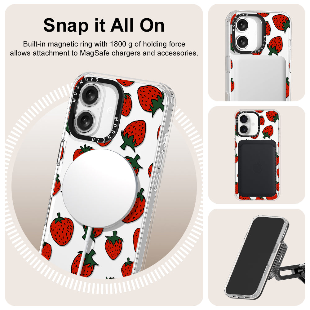 Red Strawberry Phone Case - iPhone 16 Plus Case - MOSNOVO