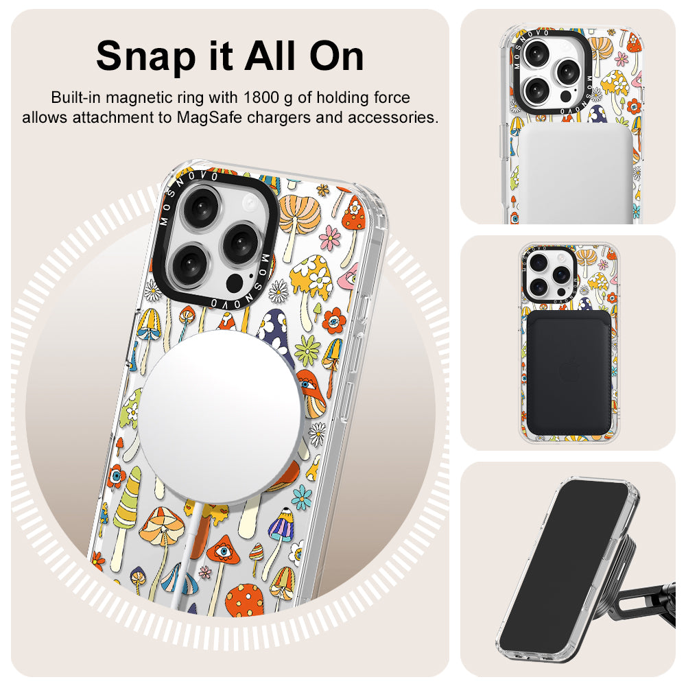 Mushroom Art Phone Case - iPhone 16 Pro Max Case - MOSNOVO