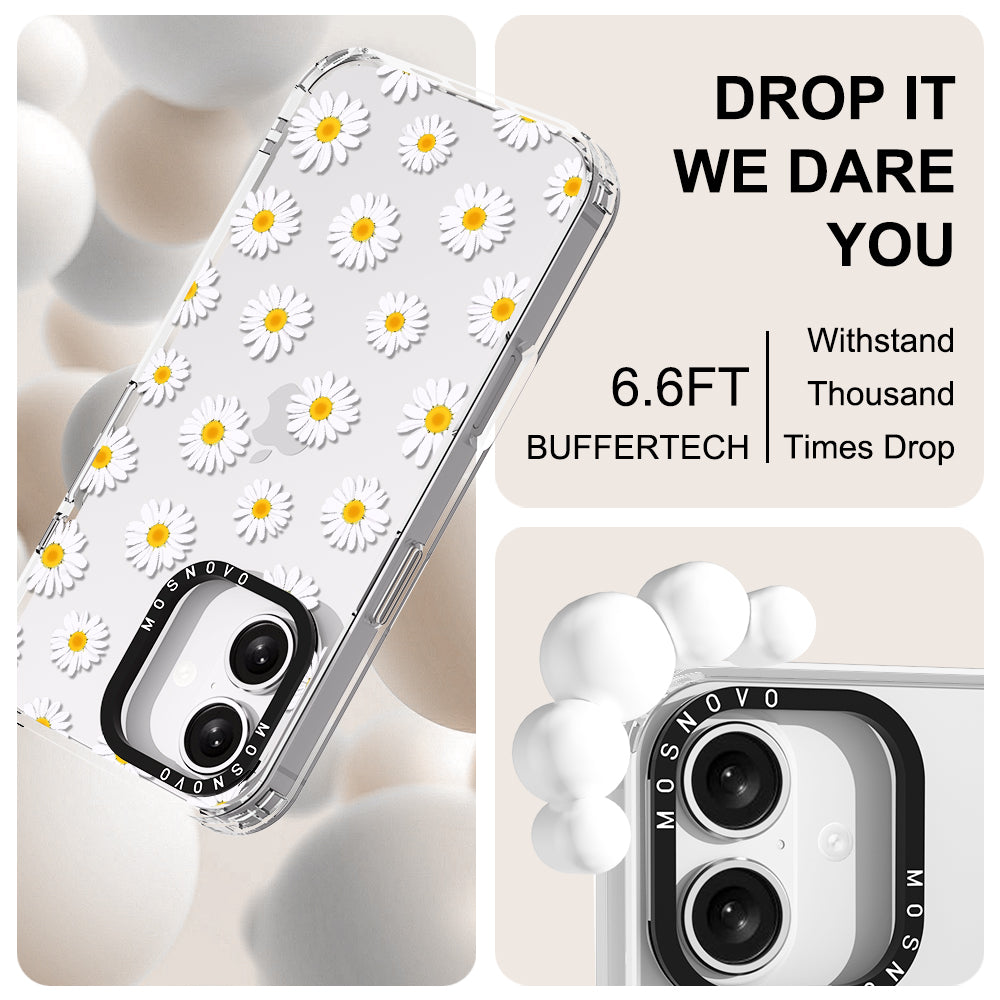 White Daisy Phone Case - iPhone 16 Case - MOSNOVO