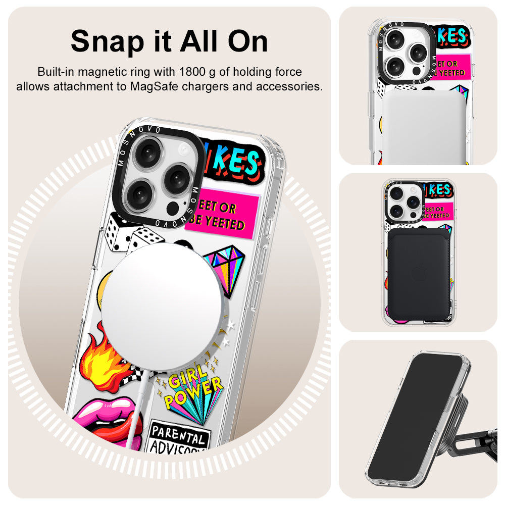 Funky Stickers Phone Case - iPhone 16 Pro Max Case - MOSNOVO