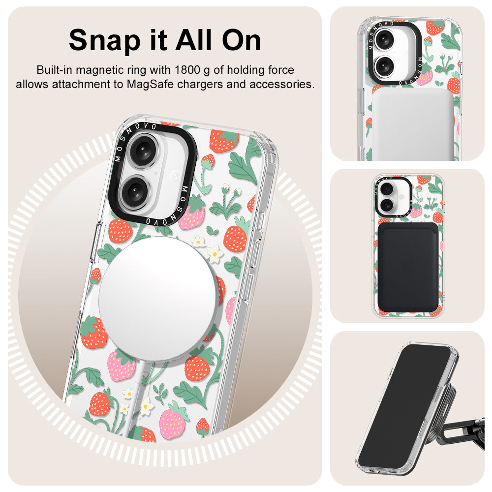 Cute Strawberry Phone Case - iPhone 16 Case - MOSNOVO