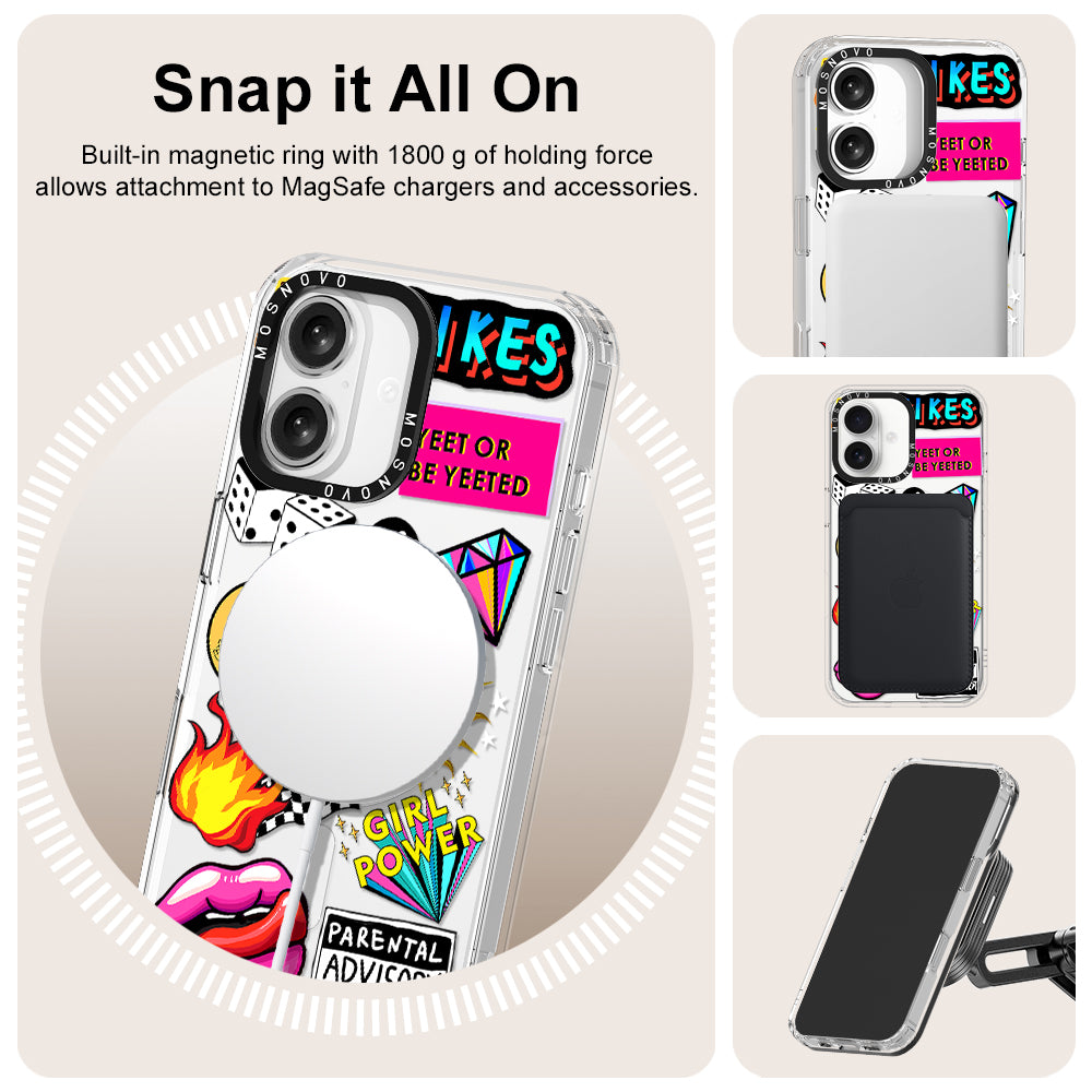 Funky Stickers Phone Case - iPhone 16 Case - MOSNOVO