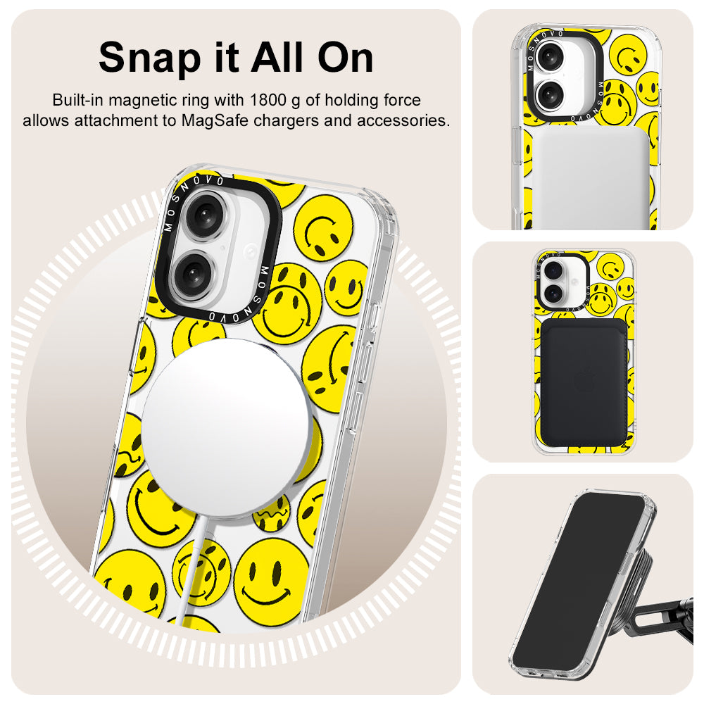 Smiley Face Phone Case - iPhone 16 Plus Case - MOSNOVO