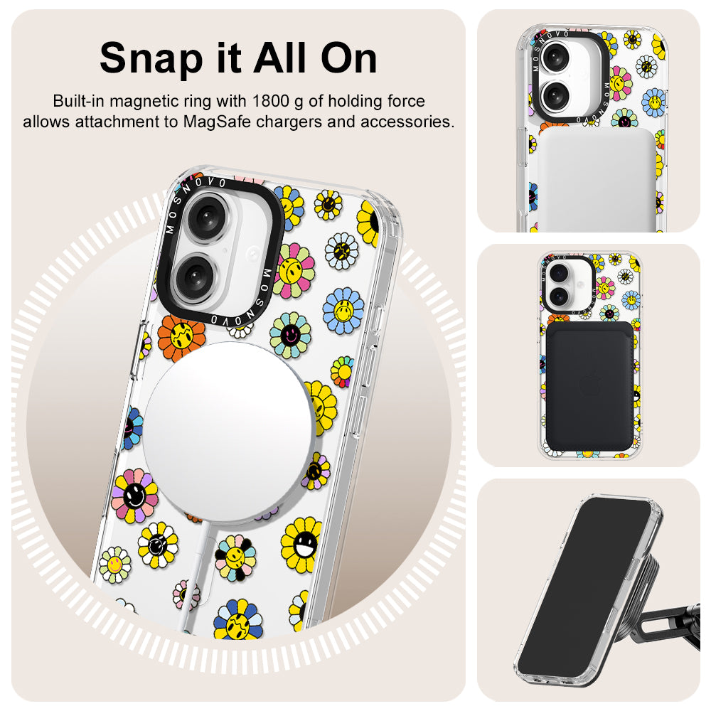 Flower Smiley Face Phone Case - iPhone 16 Case - MOSNOVO