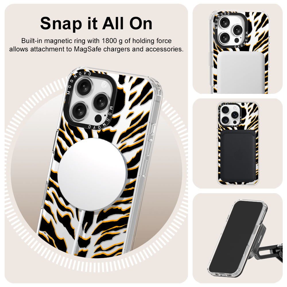 Tiger Print Phone Case - iPhone 16 Pro Max Case - MOSNOVO