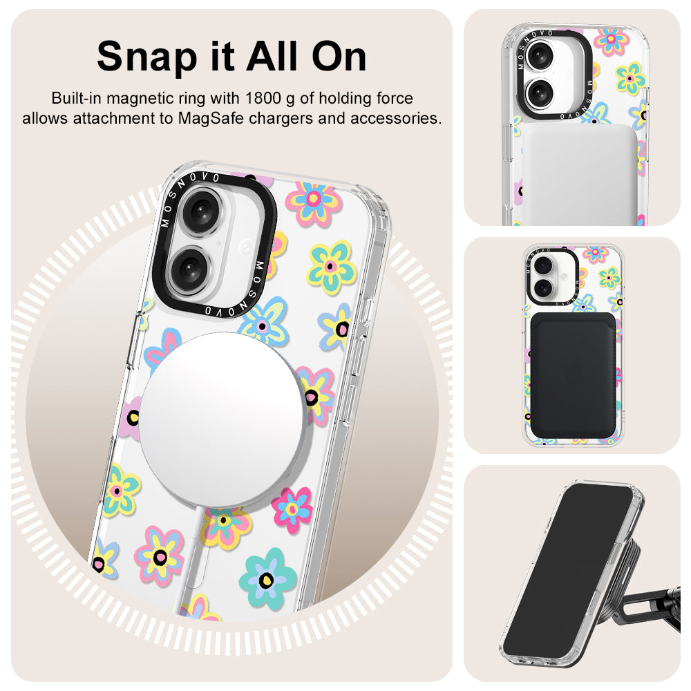 Groovy Flower Phone Case - iPhone 16 Plus Case - MOSNOVO