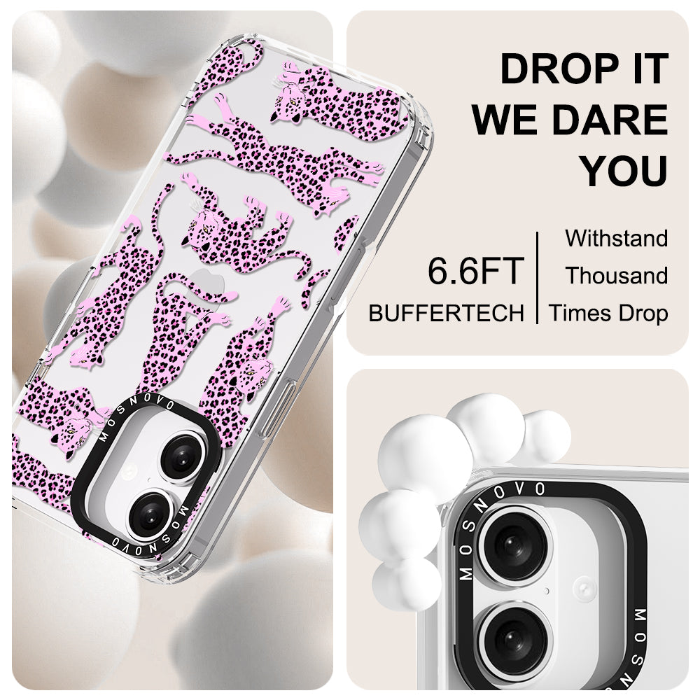 Pink Leopard Phone Case - iPhone 16 Case - MOSNOVO