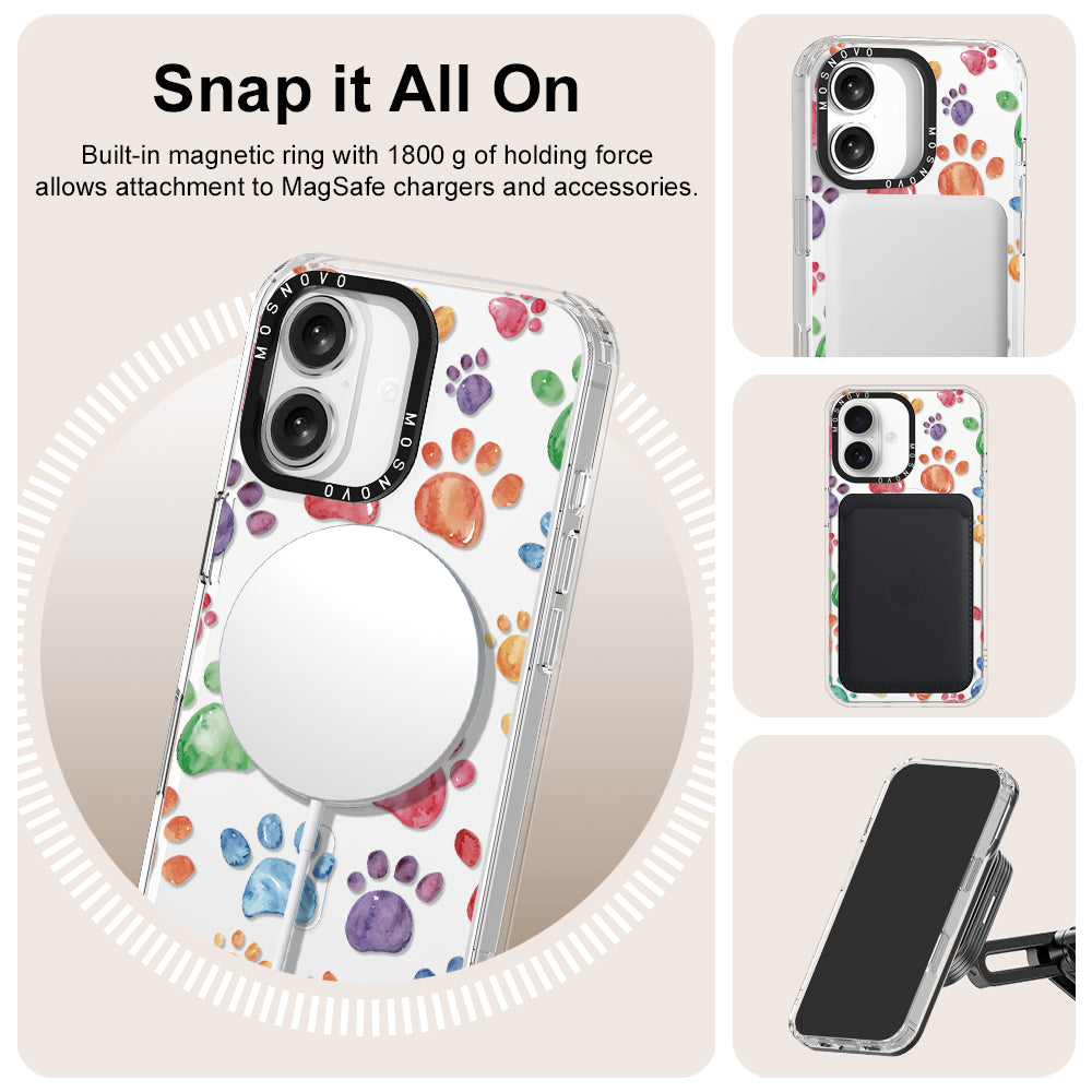 Colorful Paw Phone Case - iPhone 16 Case - MOSNOVO