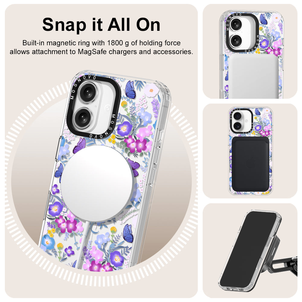 Purple Peri Nemophila Flower Phone Case - iPhone 16 Case - MOSNOVO