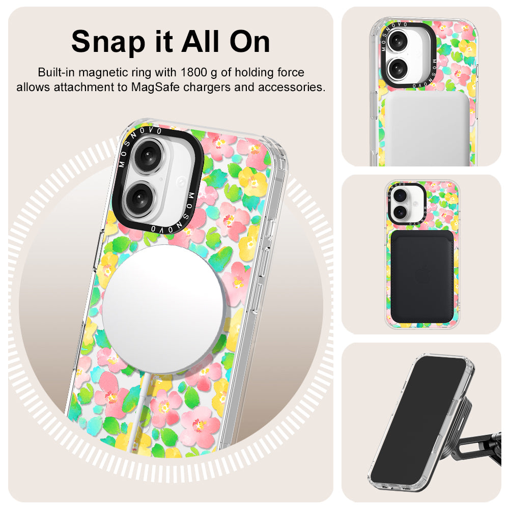 Floral Print Phone Case - iPhone 16 Plus Case - MOSNOVO