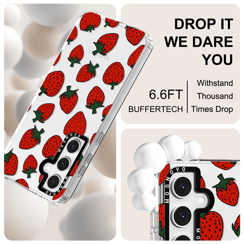 Red Strawberry Phone Case - Samsung Galaxy S24 FE Case - MOSNOVO