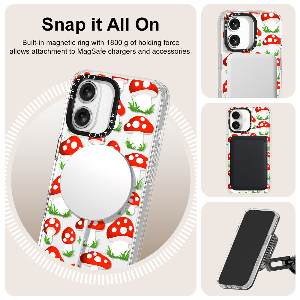 Cute Mushroom Phone Case - iPhone 16 Plus Case - MOSNOVO