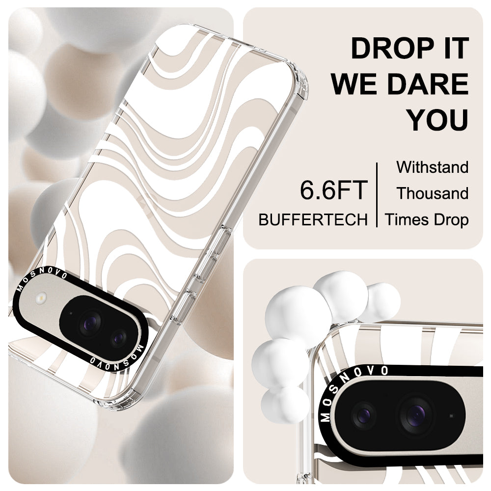 White Swirl Phone Case - Google Pixel 9 Case