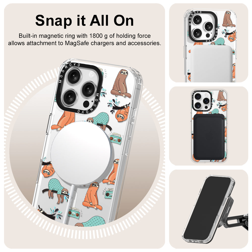 Musical Sloth Phone Case - iPhone 16 Pro Max Case - MOSNOVO