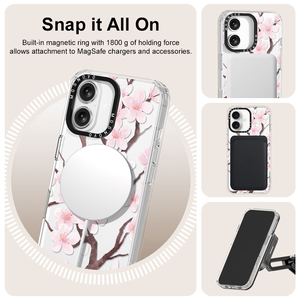 Cherry Blossom Flower Phone Case - iPhone 16 Plus Case - MOSNOVO