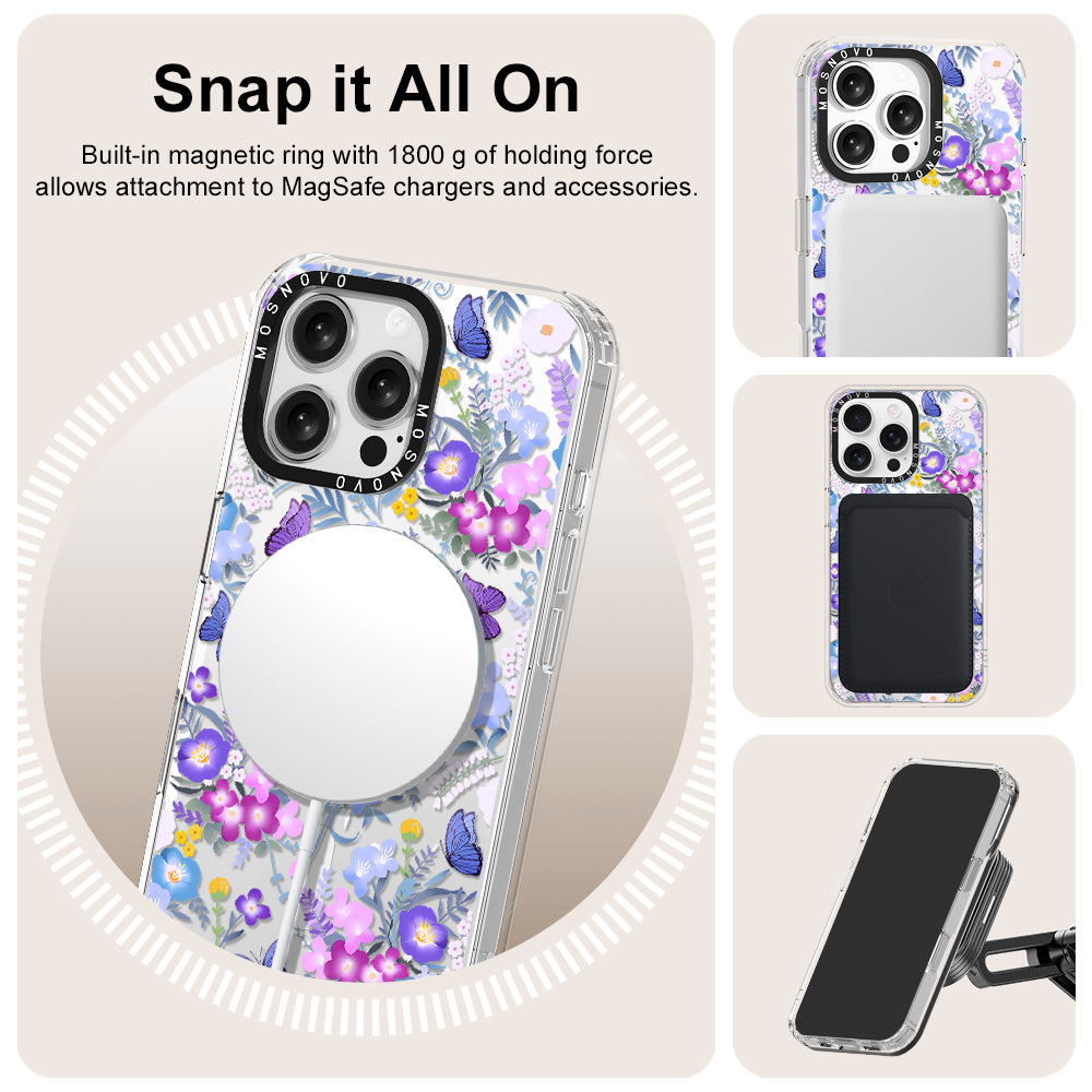 Purple Peri Nemophila Flower Phone Case - iPhone 16 Pro Max Case - MOSNOVO