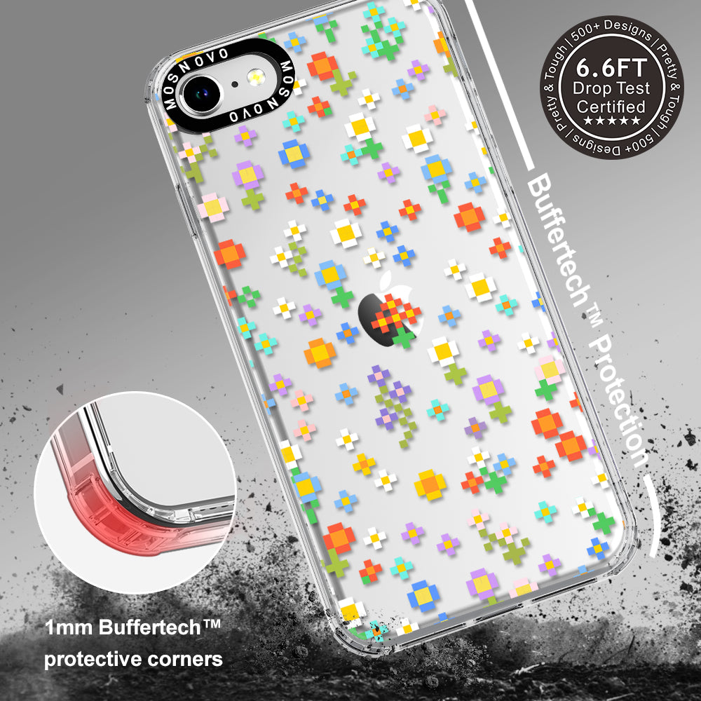 Pixel-Floral Phone Case - iPhone SE 2022 Case