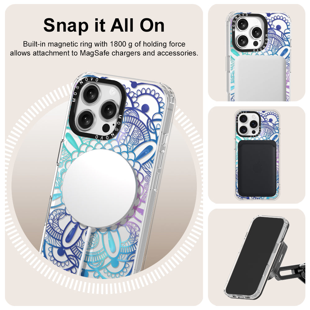 Violet Blue Mandala Phone Case - iPhone 16 Pro Max Case - MOSNOVO