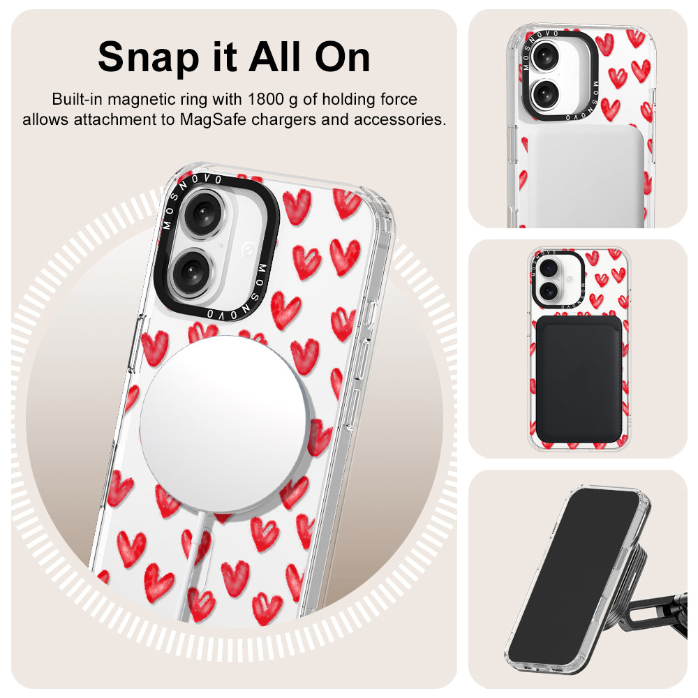 Cute Little Hearts Phone Case - iPhone 16 Plus Case - MOSNOVO