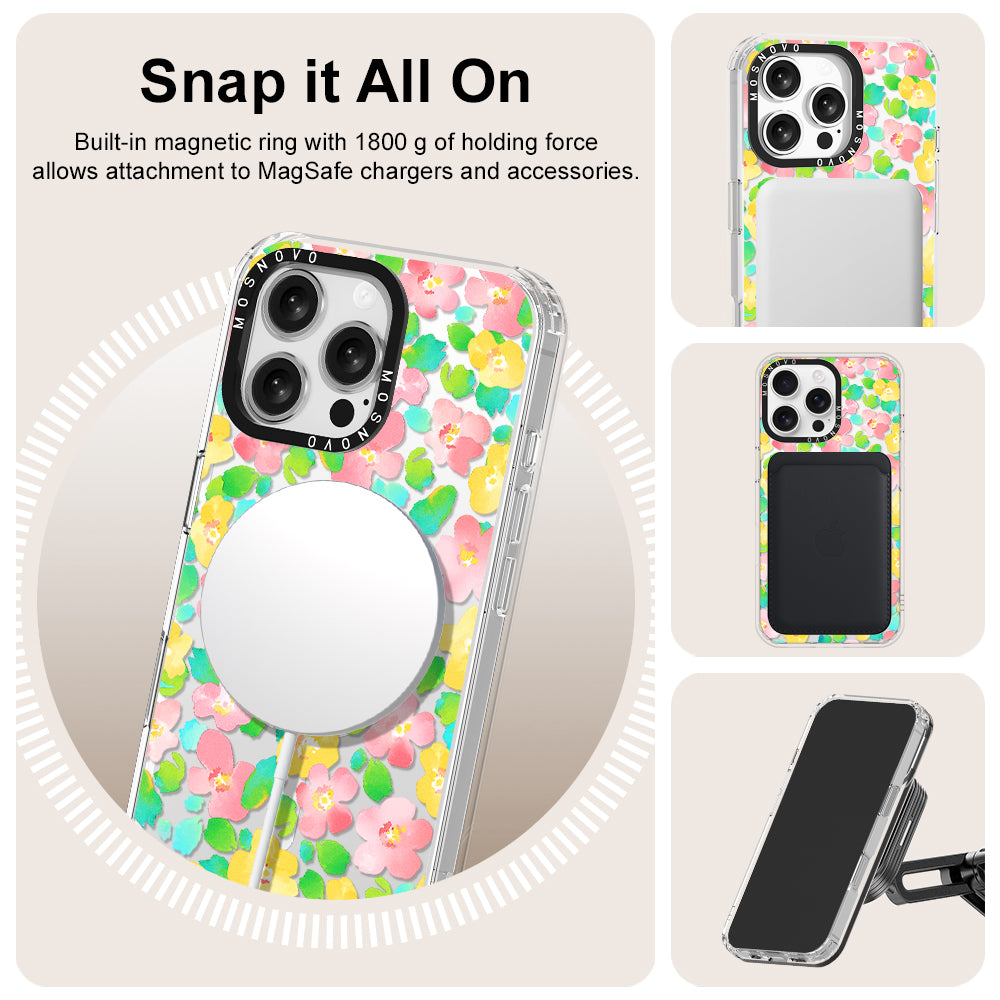 Floral Print Phone Case - iPhone 16 Pro Max Case - MOSNOVO