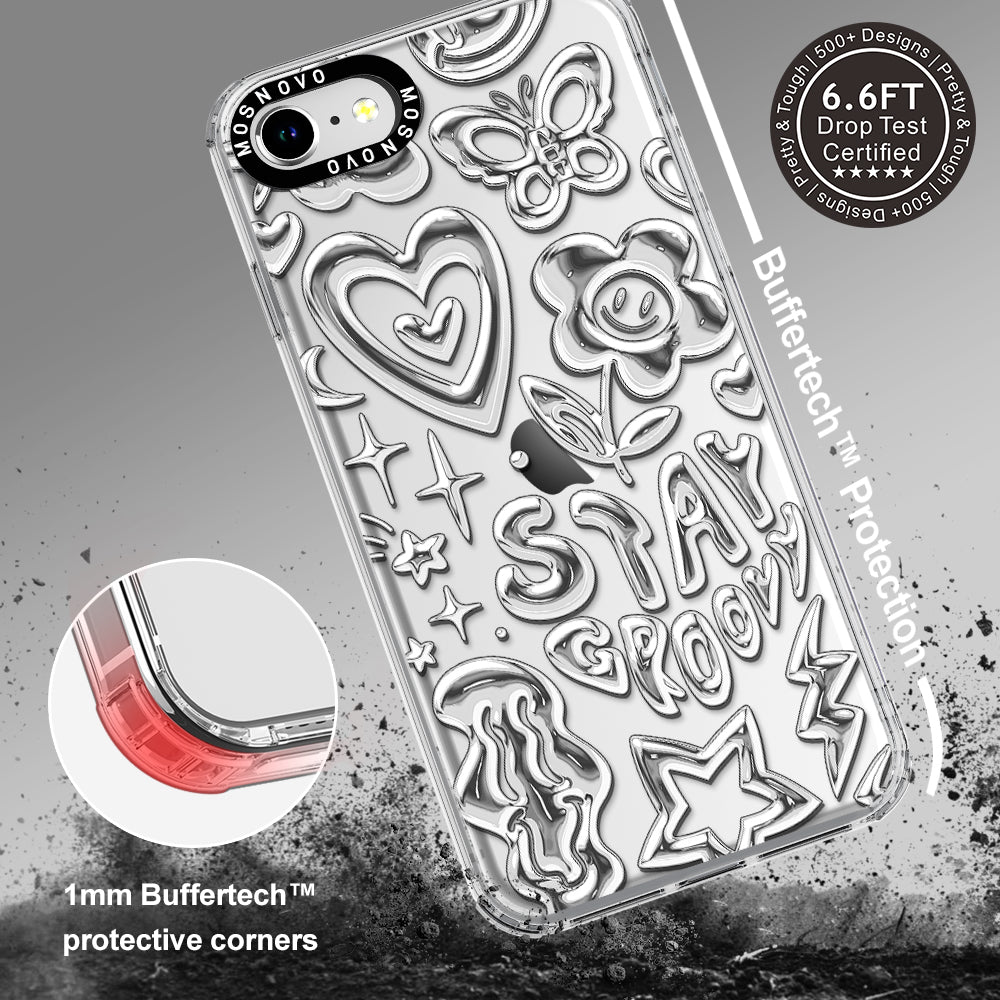 Silver Chrome Art (Flat Print) Phone Case - iPhone SE 2022 Case