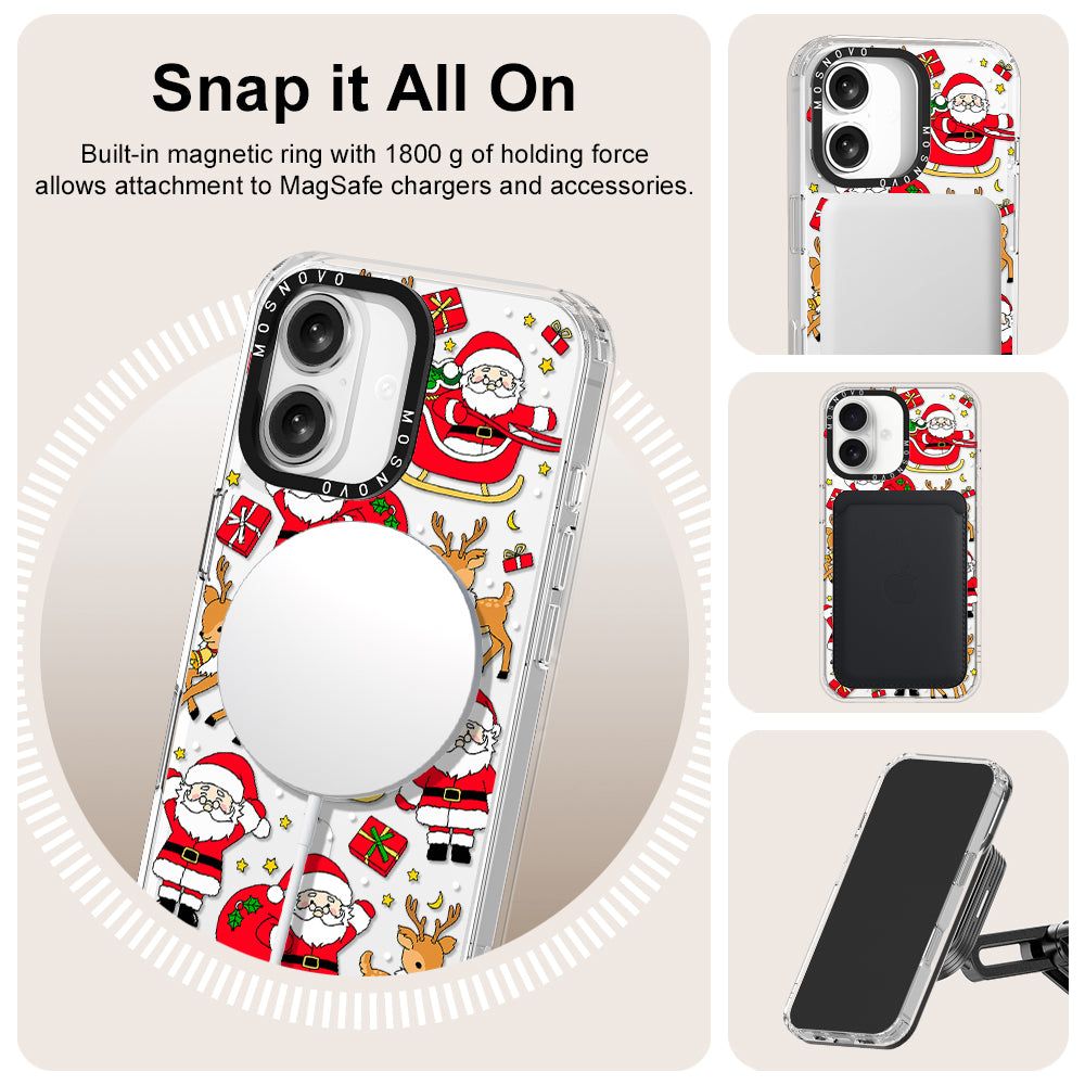 Cute Santa Claus Deer Phone Case - iPhone 16 Case - MOSNOVO