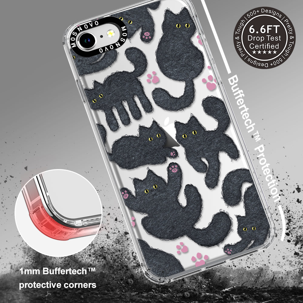 Black Furry Cat Phone Case - iPhone SE 2022 Case