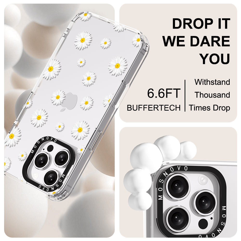 White Daisy Phone Case - iPhone 16 Pro Max Case - MOSNOVO