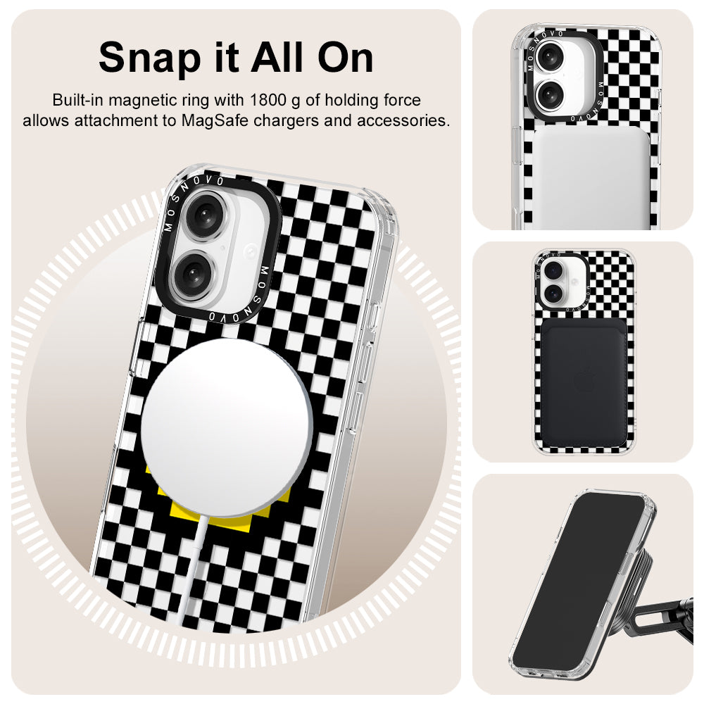 Smile Checkered Phone Case - iPhone 16 Case - MOSNOVO