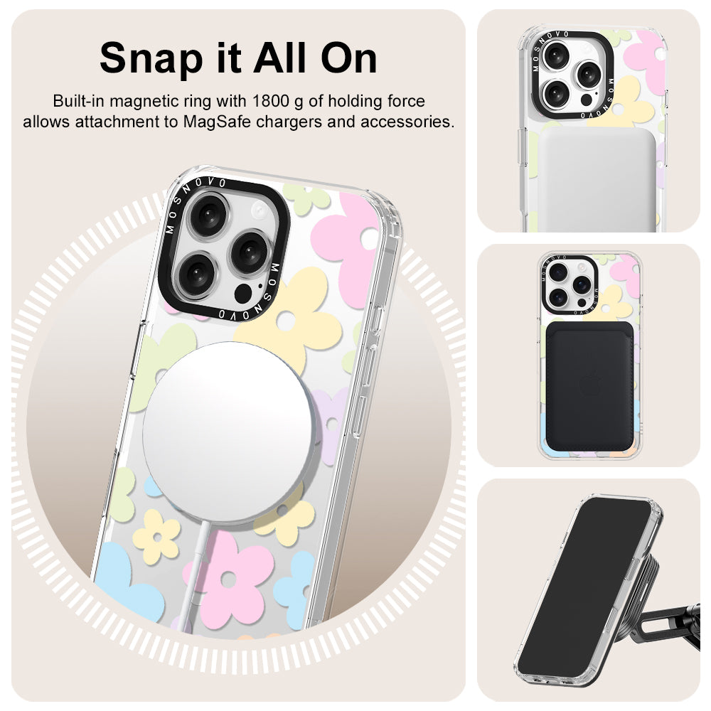 Pastel Flower Phone Case - iPhone 16 Pro Max Case - MOSNOVO