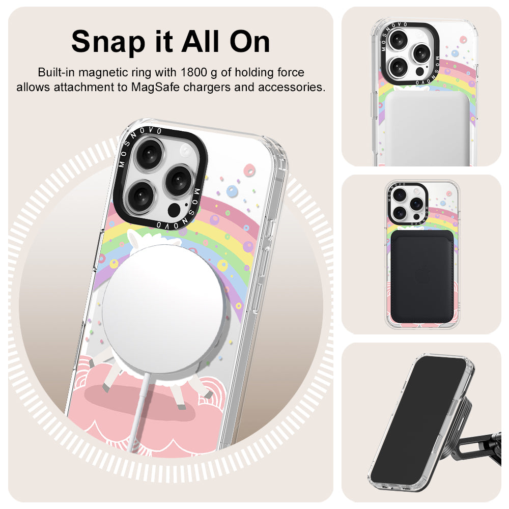 Rainbow Alpaca Phone Case - iPhone 16 Pro Max Case - MOSNOVO