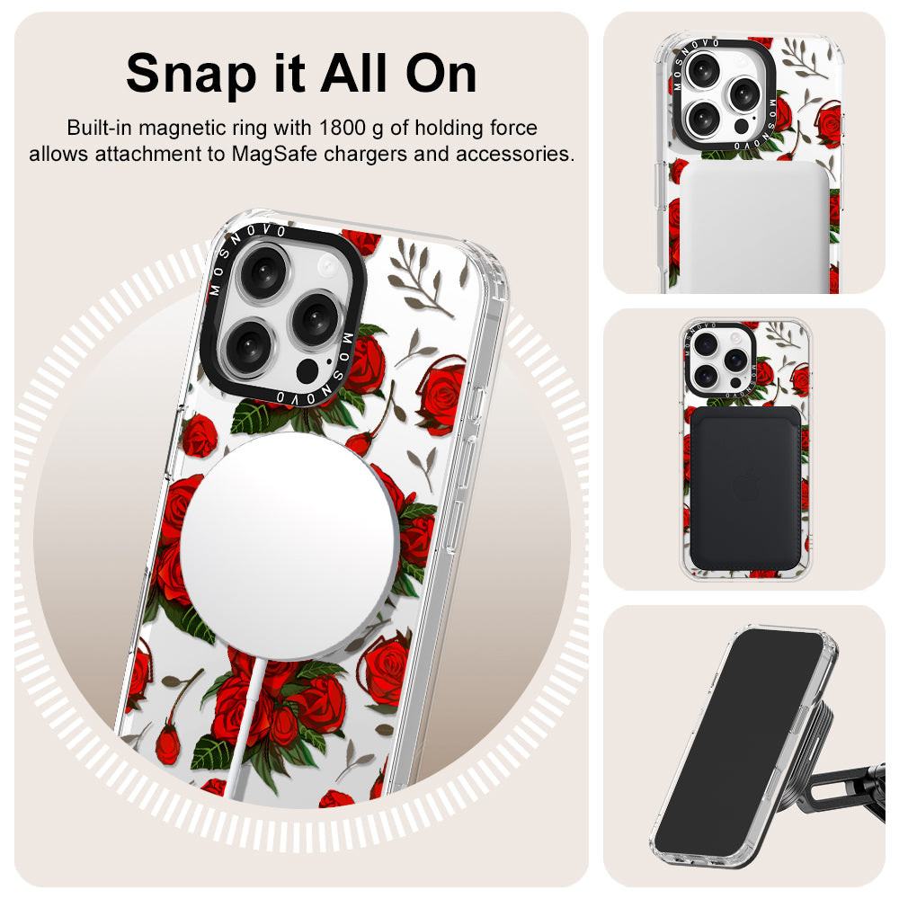 Simply Red Roses Phone Case - iPhone 16 Pro Max Case - MOSNOVO