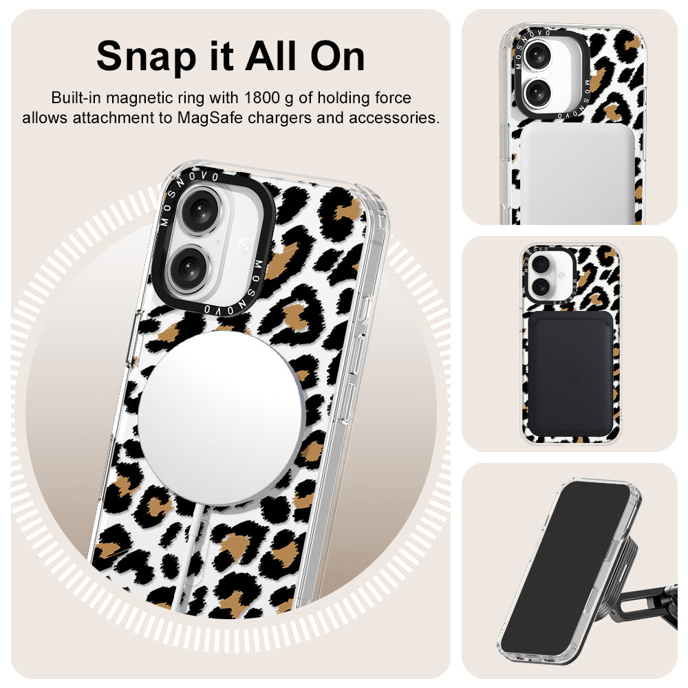 Leopard Print Phone Case - iPhone 16 Plus Case - MOSNOVO