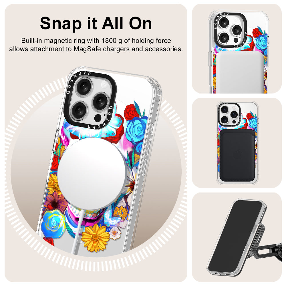 Neon Skull Phone Case - iPhone 16 Pro Max Case - MOSNOVO