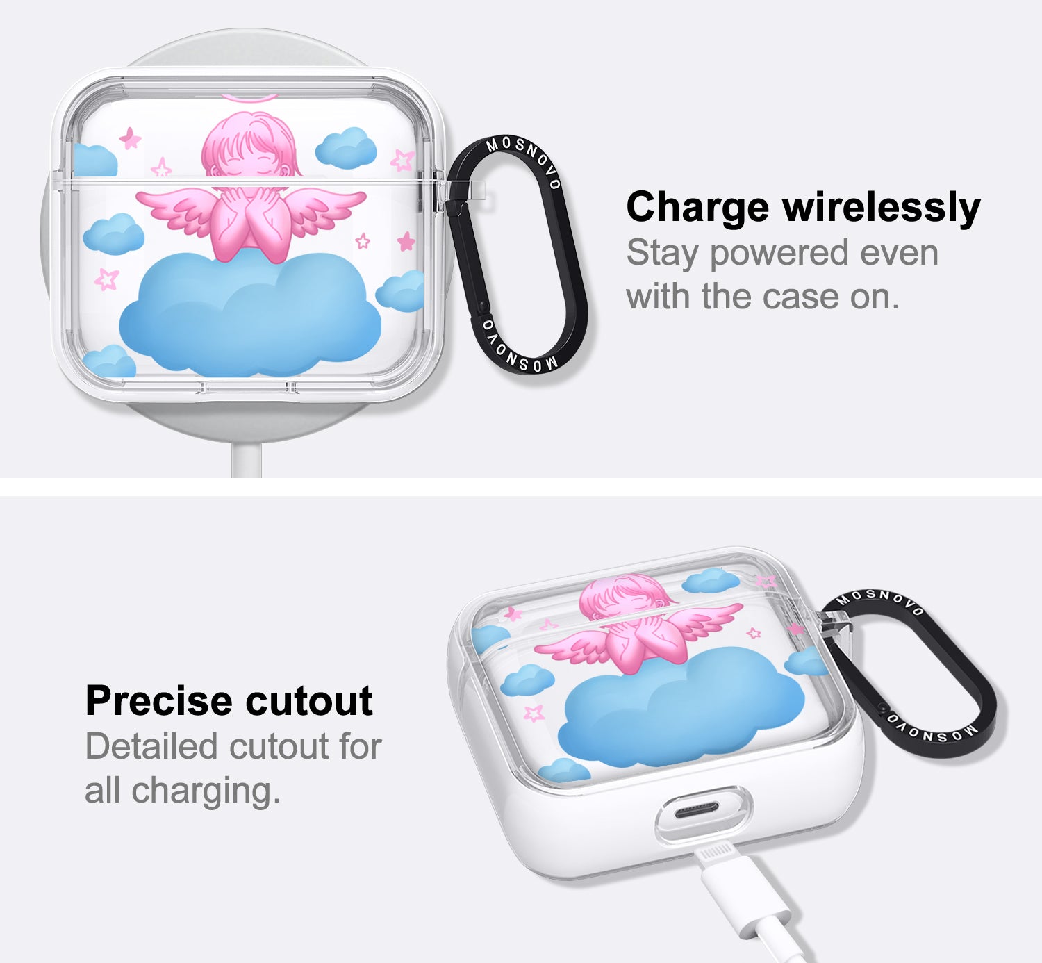 Pink Serenity Angel AirPods 3 Case (3rd Generation)