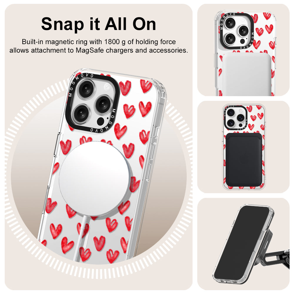 Cute Little Hearts Phone Case - iPhone 16 Pro Max Case - MOSNOVO