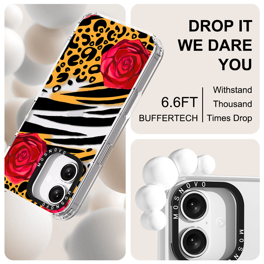 Wild Floral Leopard Phone Case - iPhone 16 Case - MOSNOVO